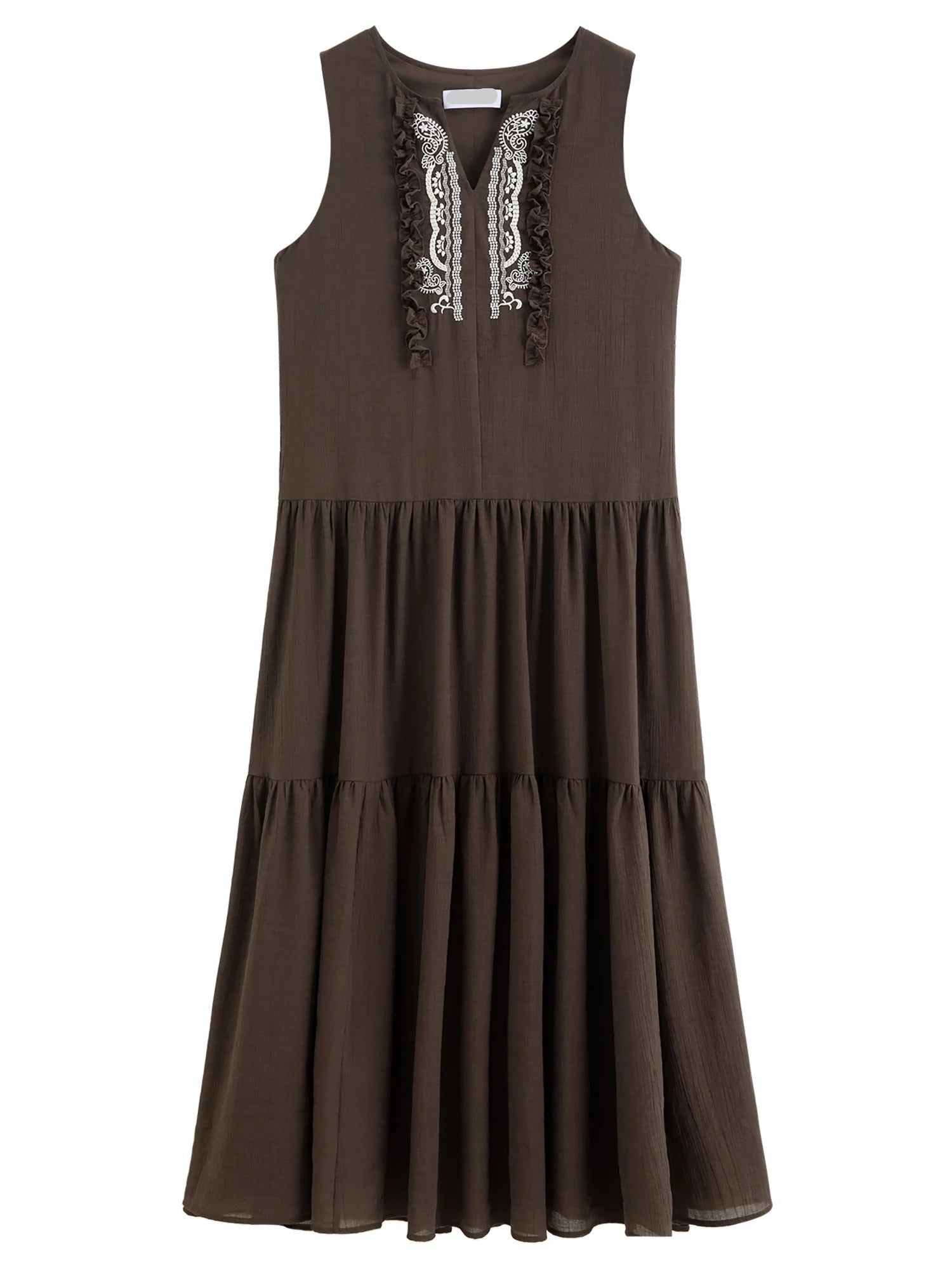 V-Neck Sleeveless A-Line Maxi Dress