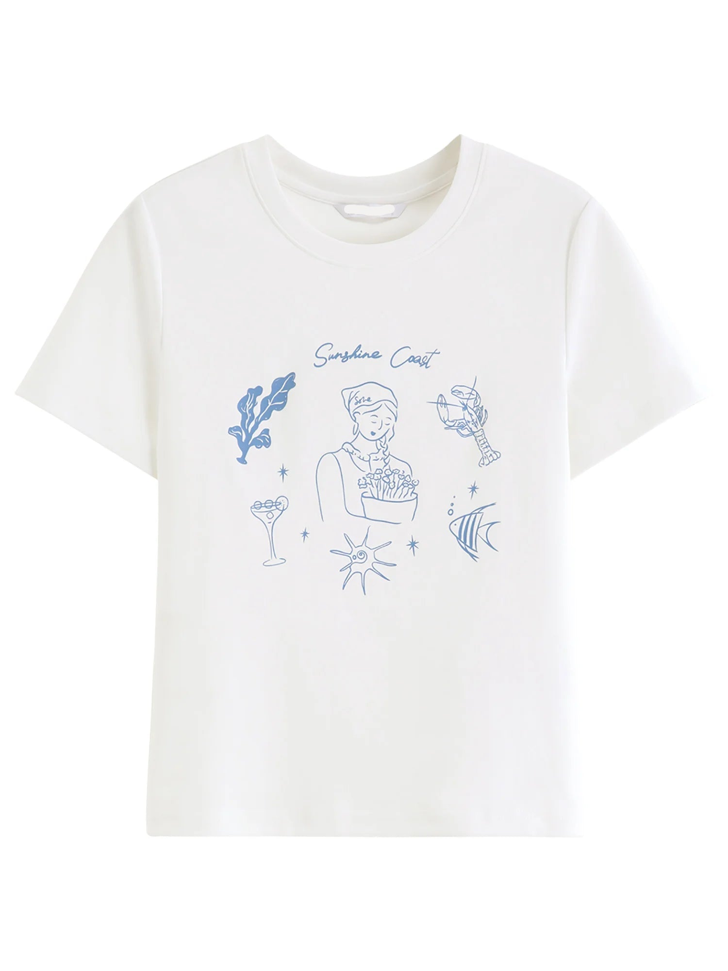 Slim-Fit Cropped Short-Sleeve T-Shirt
