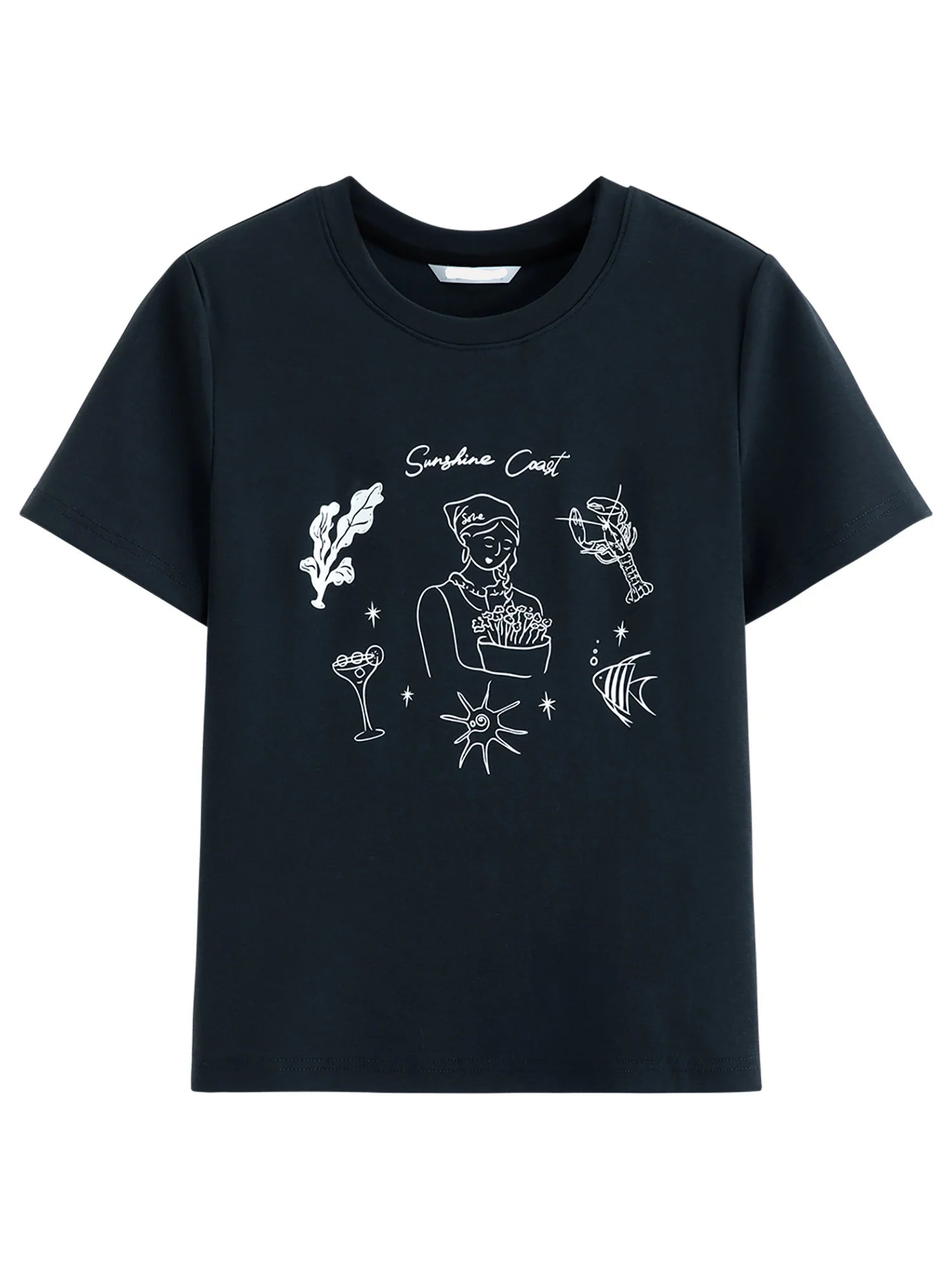 Slim-Fit Cropped Short-Sleeve T-Shirt